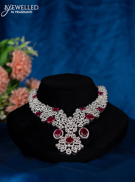 Zircon choker with ruby and cz stones