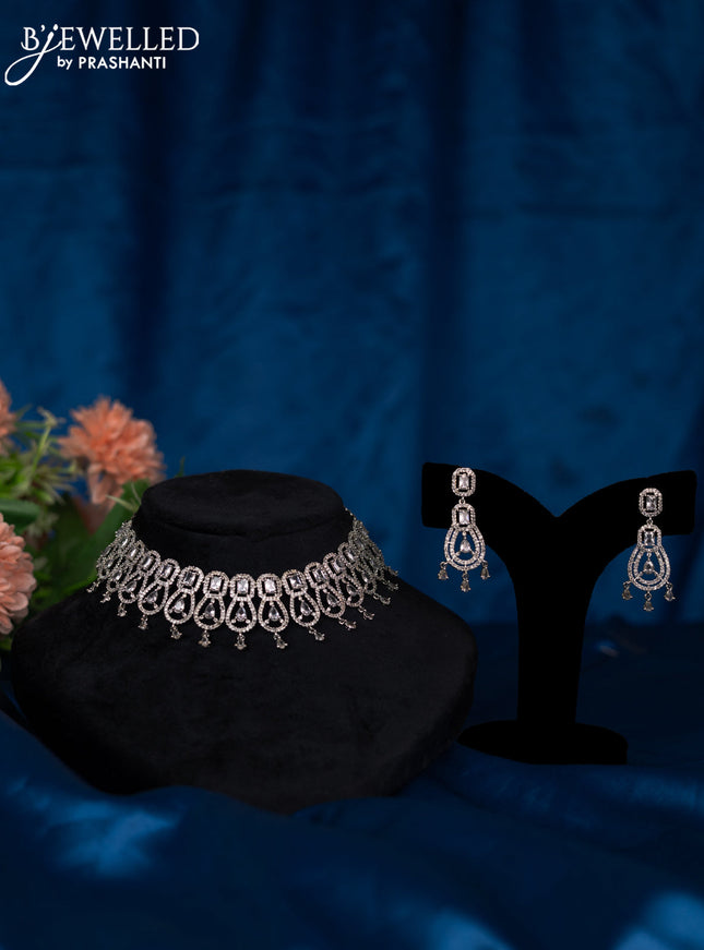 Zircon choker with cz stones