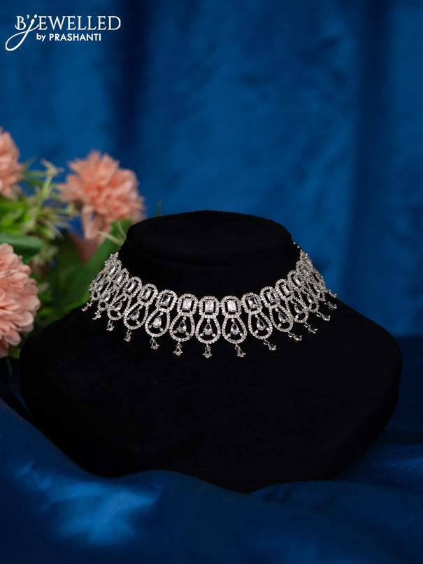 Zircon choker with cz stones