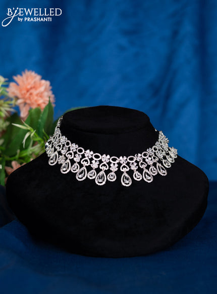 Zircon choker with cz stones