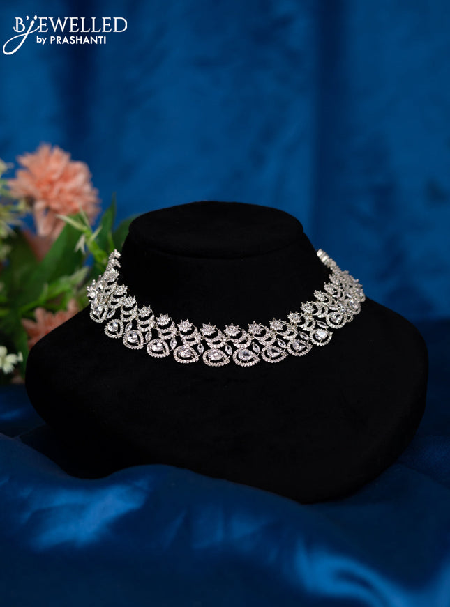 Zircon choker with cz stones