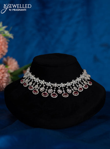 Zircon choker with ruby and cz stones