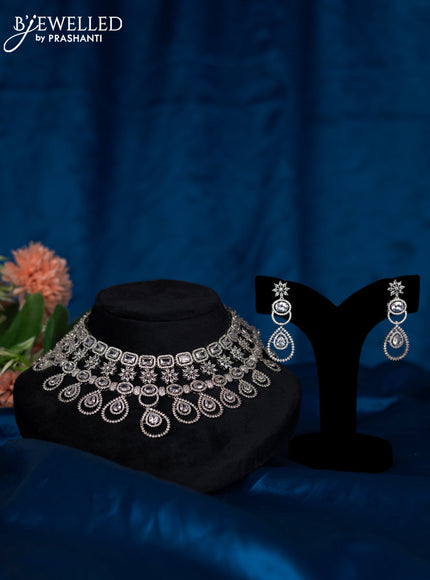 Zircon choker with cz stones