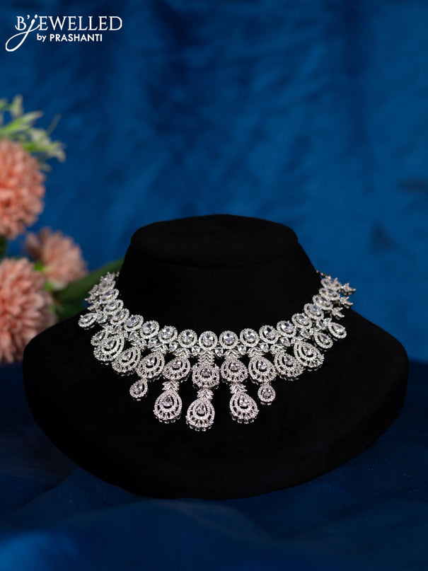 Zircon choker with cz stones
