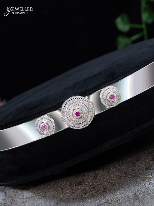 Zircon hip belt with ruby and cz stones