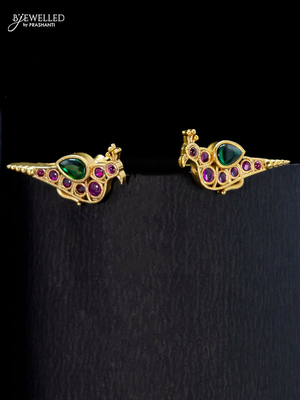 Antique earrings parrot design with kemp stones