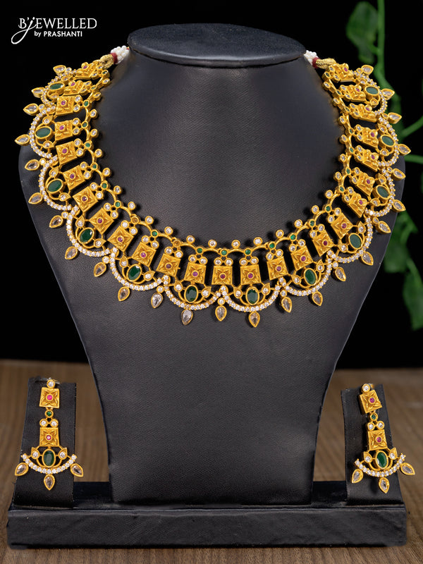 Light Weight Antique Necklace  Art of Gold Jewellery, Coimbatore