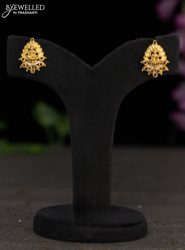 Antique pendant set lakshmi design with pink kemp stones