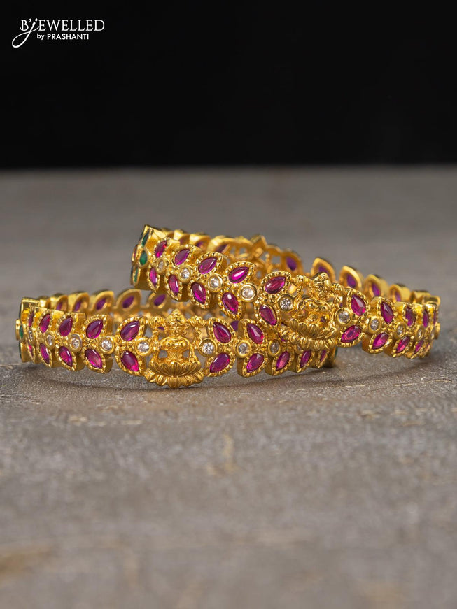Antique bangles lakshmi design with kemp and cz stones - {{ collection.title }} by Prashanti Sarees