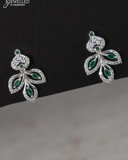 Zircon necklace with emerald and cz stones - {{ collection.title }} by Prashanti Sarees