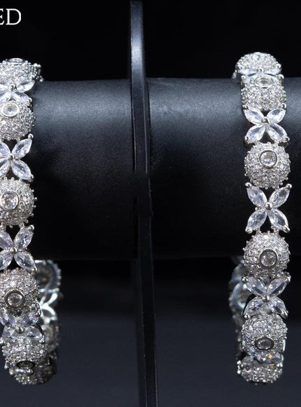 Zircon bangles floral design with cz stones - {{ collection.title }} by Prashanti Sarees