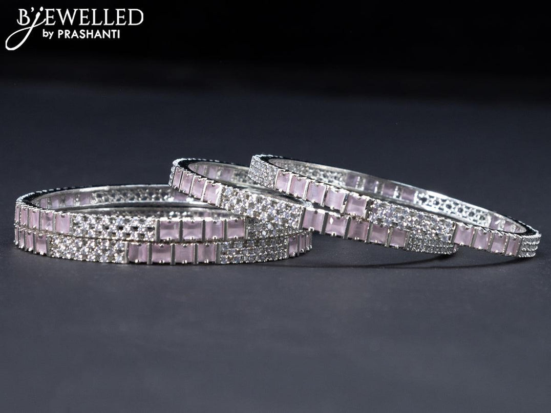 Zircon bangles with baby pink and cz stones - {{ collection.title }} by Prashanti Sarees
