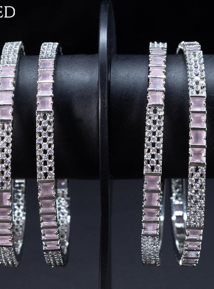 Zircon bangles with baby pink and cz stones - {{ collection.title }} by Prashanti Sarees