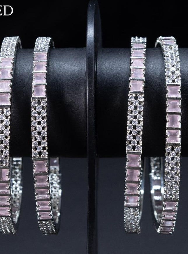 Zircon bangles with baby pink and cz stones - {{ collection.title }} by Prashanti Sarees