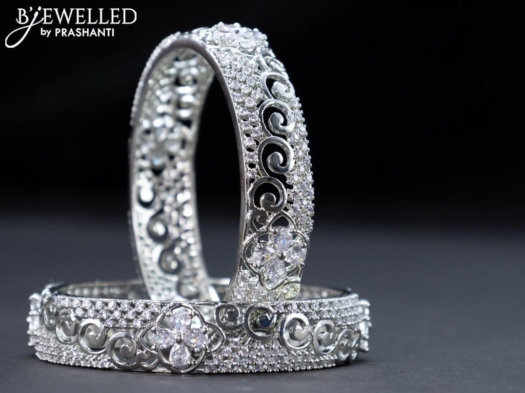 Zircon bangles with cz stones - {{ collection.title }} by Prashanti Sarees