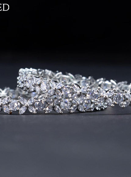 Zircon bangles floral design with cz stones - {{ collection.title }} by Prashanti Sarees
