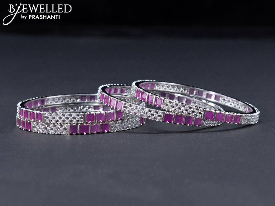 Zircon bangles with ruby and cz stones - {{ collection.title }} by Prashanti Sarees
