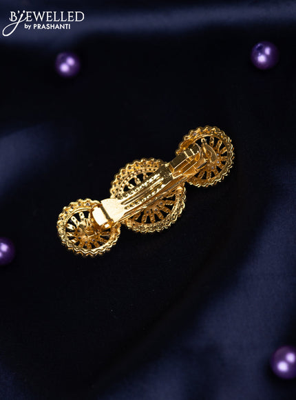 Antique hair clips small size with kemp and cz stones