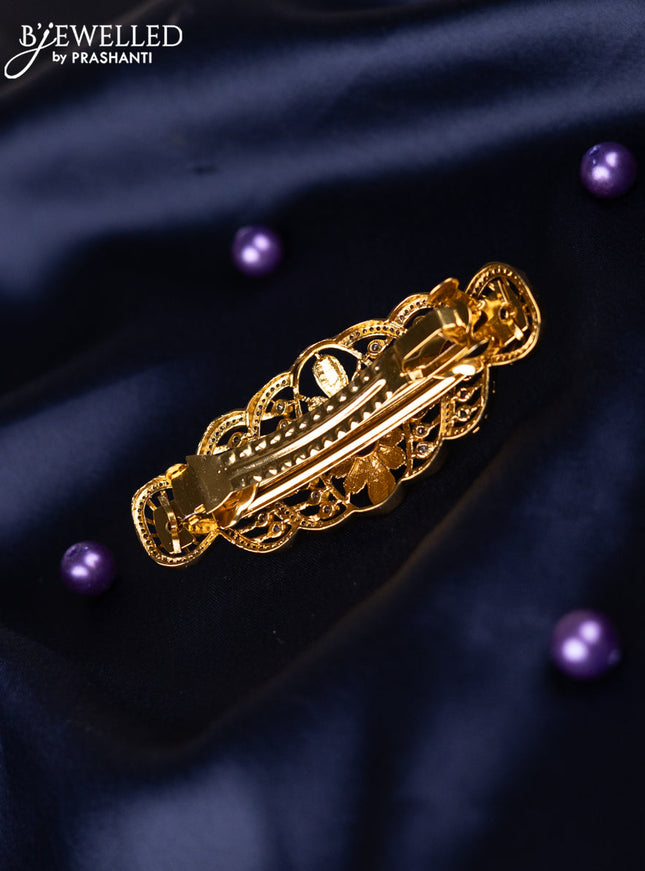 Antique hair clips medium size with kemp and cz stones