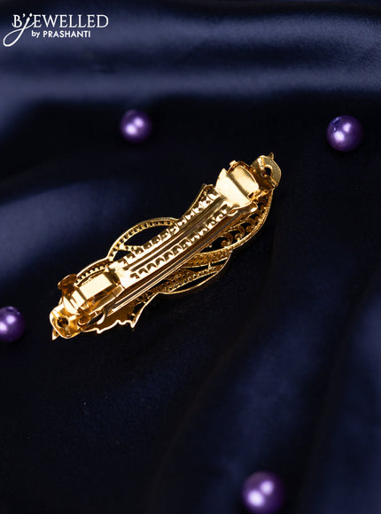 Antique hair clips medium size with kemp and cz stones