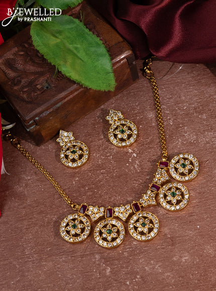 Antique choker floral design with kemp and cz stones