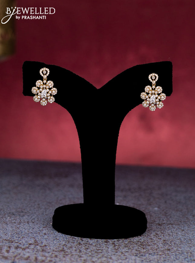 Beaded multicolour necklace with cz stones in victorian finish