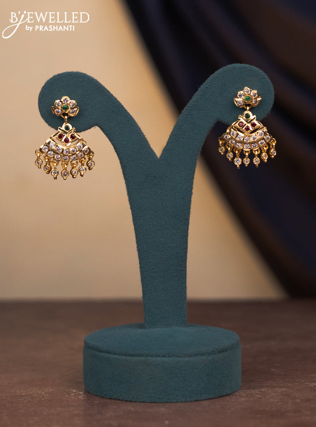 Attigai combo set with kemp & cz stones and hangings