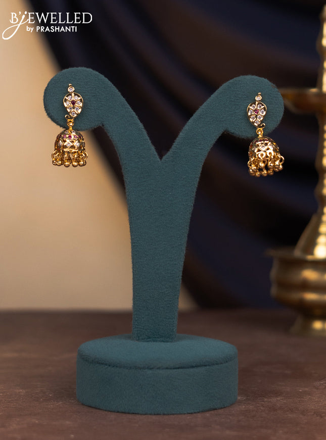 Attigai combo set manga pattern with ruby & cz stones and hangings