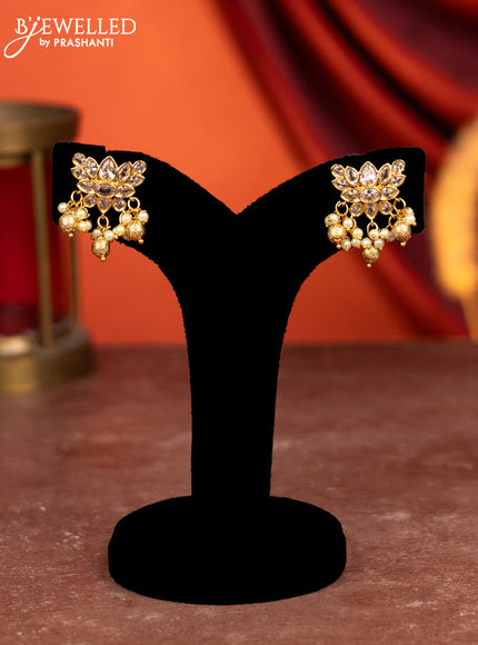 Antique choker with cz stones and pearl & golden beads hangings