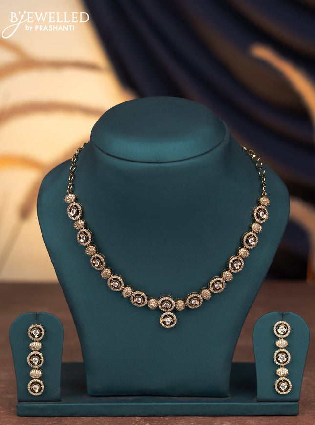 Necklace with cz stones in victorian finish