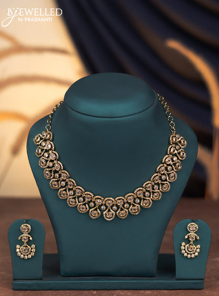 Necklace with cz stones in victorian finish