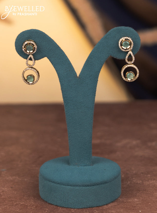 Necklace with mint green and cz stones in victorian finish