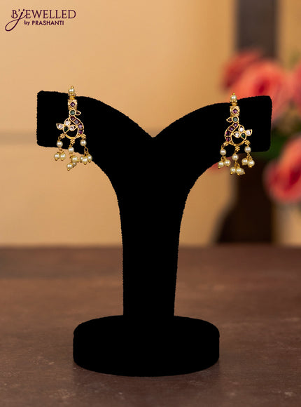 Antique combo set with kemp & cz stones and pearl hangings