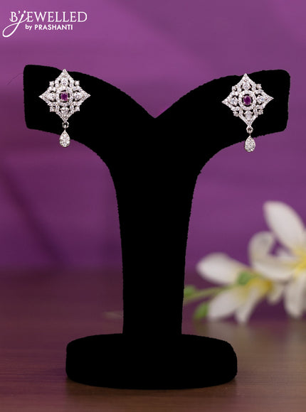 Crystal beaded pink nceklace with ruby and cz stones