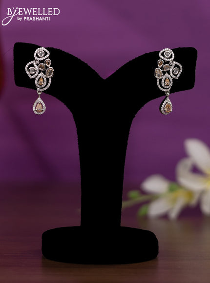 Crystal beaded peach nceklace with cz stones