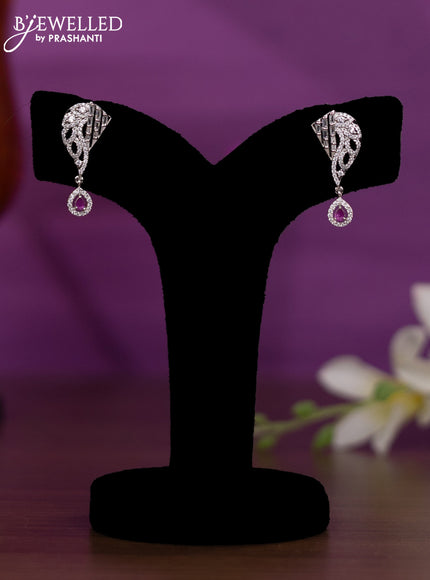 Crystal beaded pink nceklace with ruby and cz stones