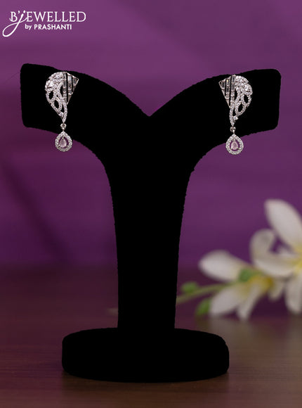 Crystal beaded pink nceklace with baby pink and cz stones