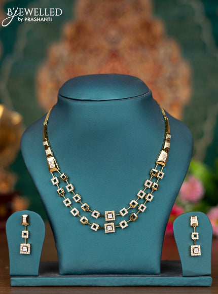 Necklace double layer with cz stones in victorian finish