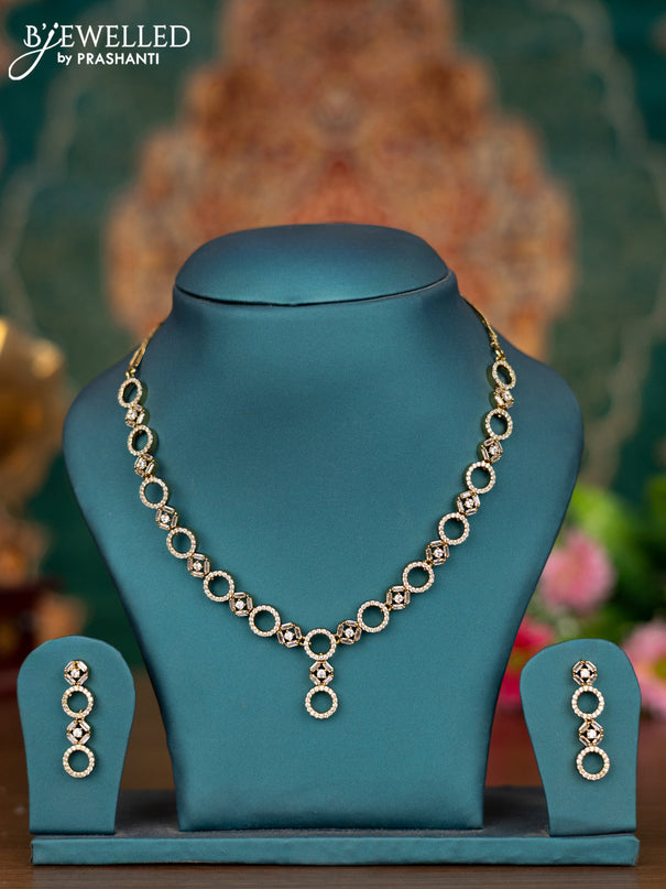 Necklace with cz stones in victorian finish