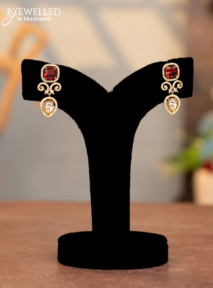 Antique double layer haram with ruby and cz stones