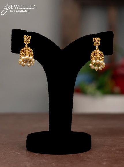 Antique haram with ruby stones and pearl hangings