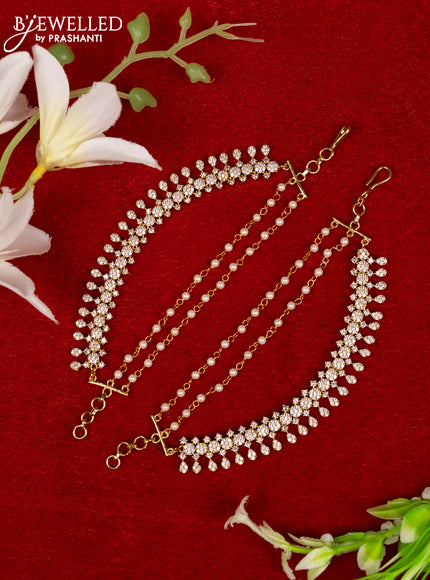 Antique mattal triple layer with cz stones
