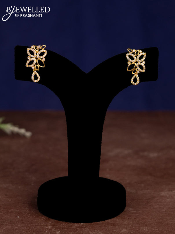 Zircon necklace with cz stones in gold finish