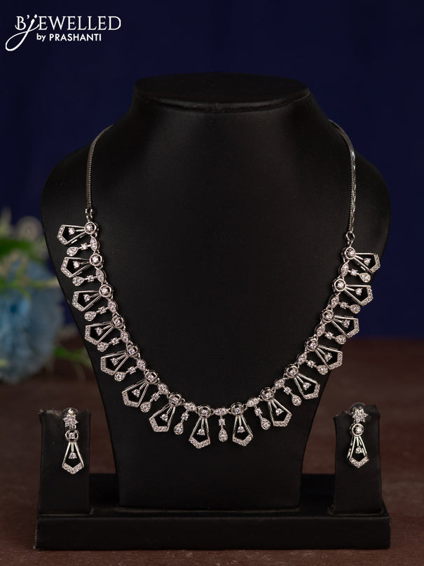 Zircon necklace with cz stones