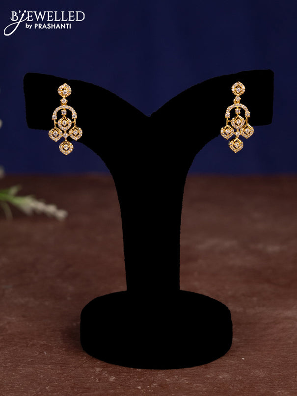 Zircon necklace with cz stones in gold finish