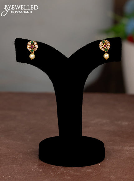 Antique choker lakshmi design with kemp & cz stones and pearl hangings