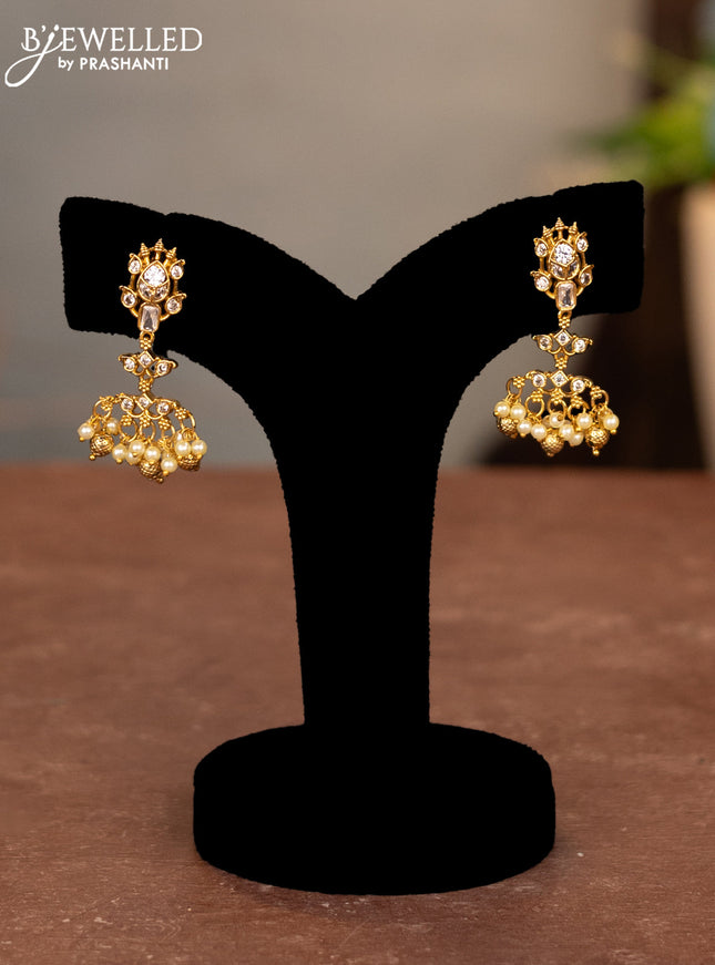 Antique choker with cz stones and pearl hangings