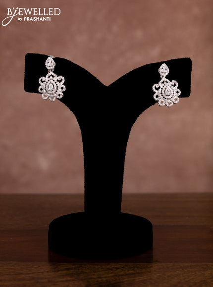 Beaded black necklace with cz stones in zircon finish
