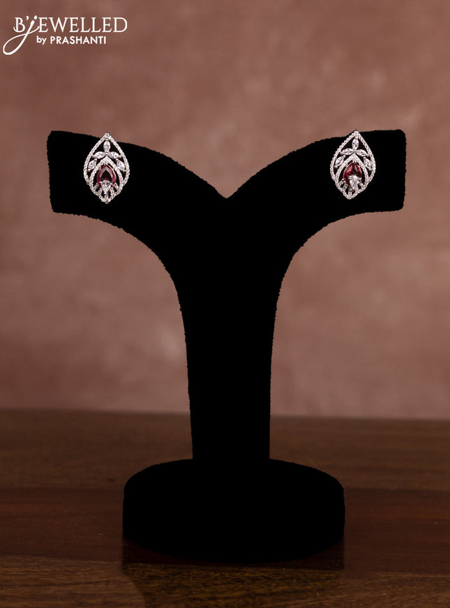 Beaded pink choker with ruby and cz stones in zircon finish