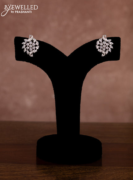 Beaded black necklace with cz stones in zircon finish